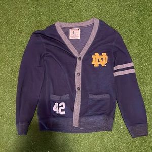 college vault navy sweater cardigan | notre dame | size L